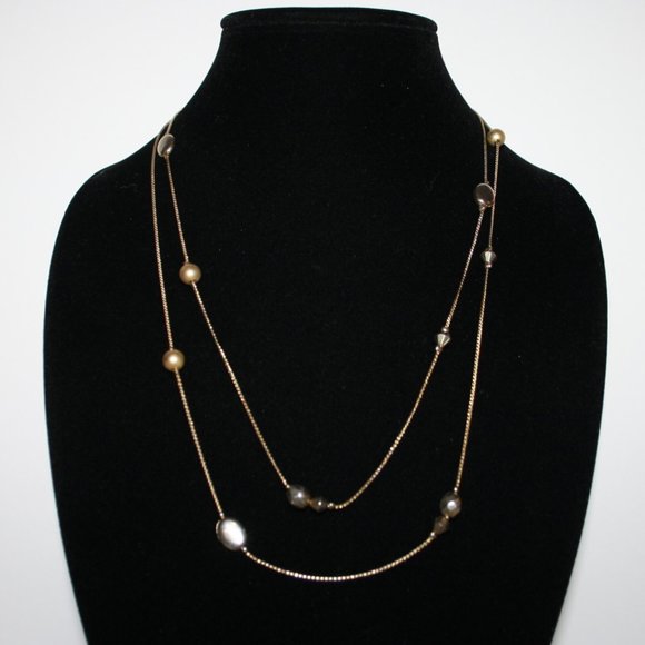 Pretty silver and gold necklace 48"